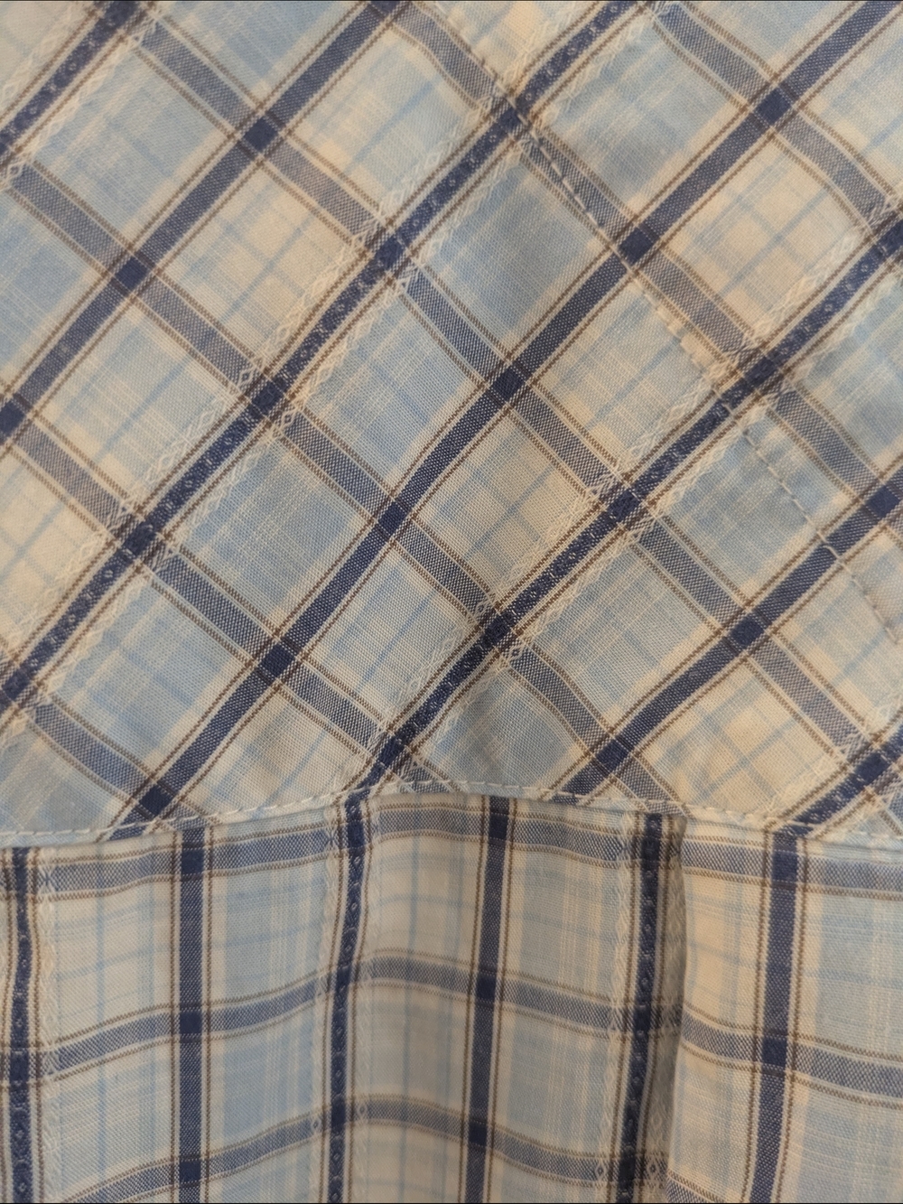 Upcycled Tommy Hilfiger Blue Plaid Short-Sleeve Shirt - Picture 4 of 4